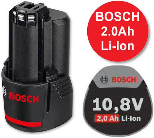 Bosch Lithium Ion Battery Pack 10.8V x 2.0Ah 1600A001BT - Click Image to Close
